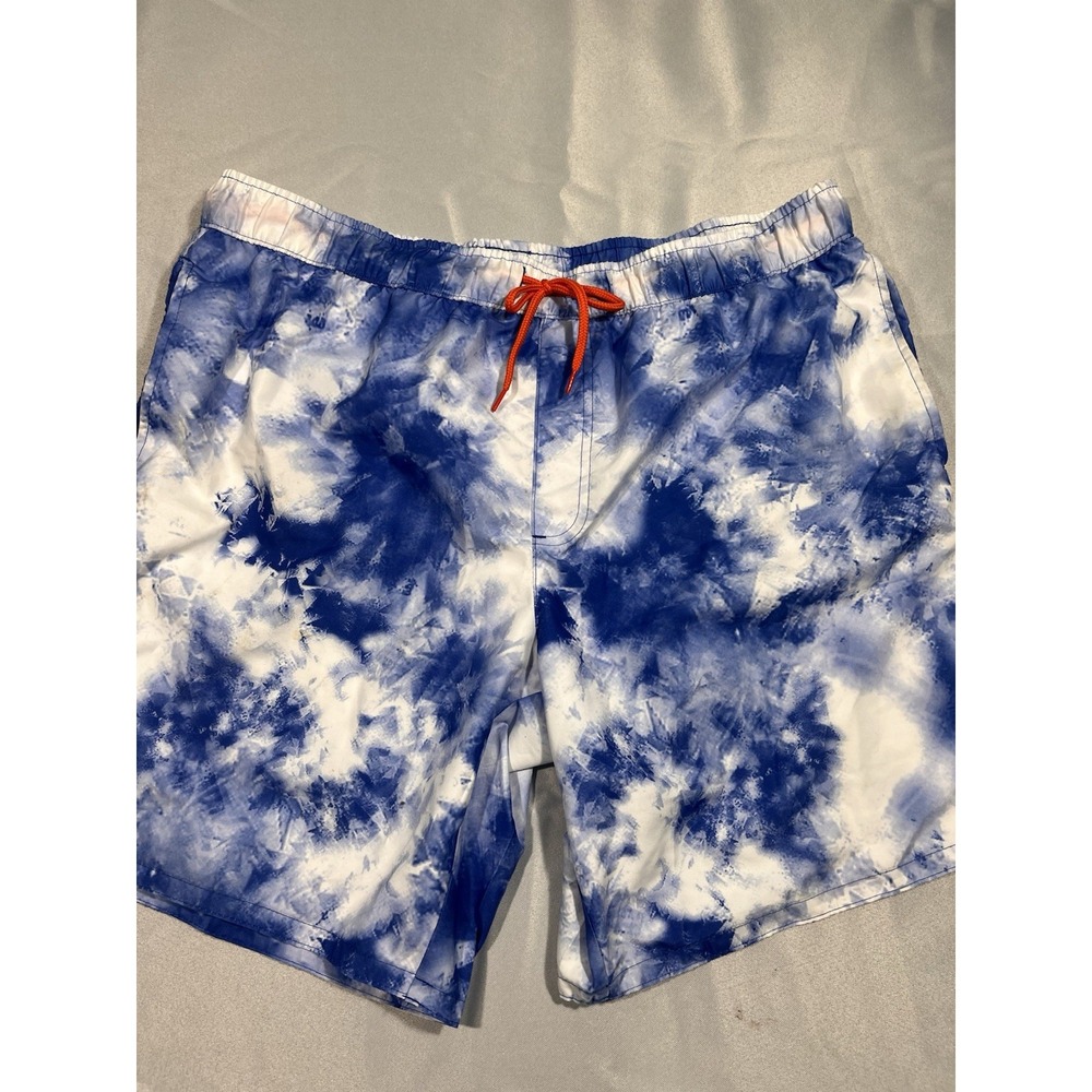 Dream Wave Board Short Men's Bermuda Blue White Mixed Design Size Xl some Stains